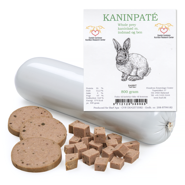 Kanin pate med ben 800 gram - 10 stk