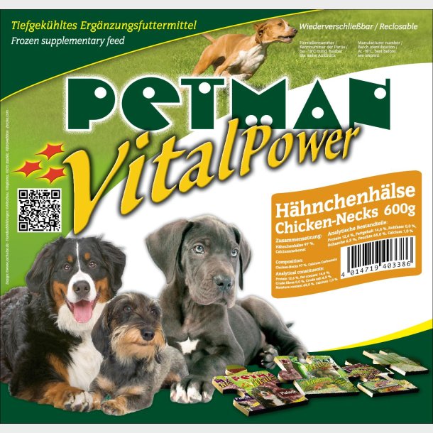 Petman kyllingehalse hele 600 gram 4 stk