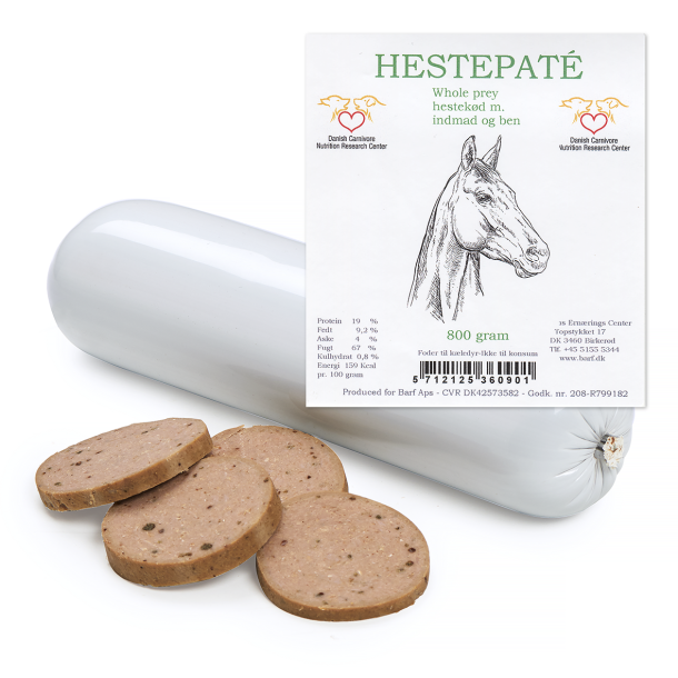 Heste pate med ben 800 gram 10 stk