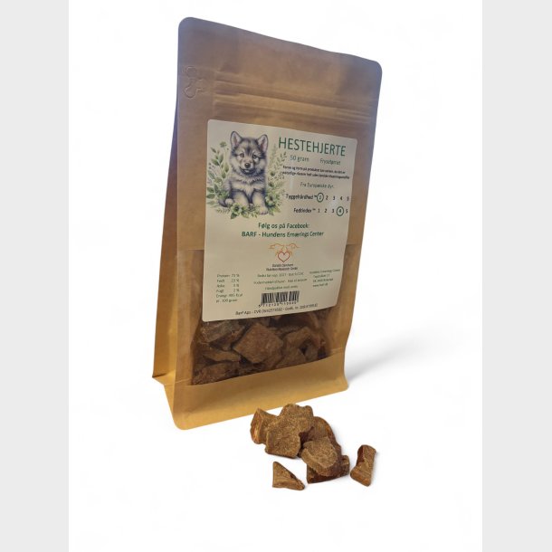 Heste hjerte frysetrret 50 gram