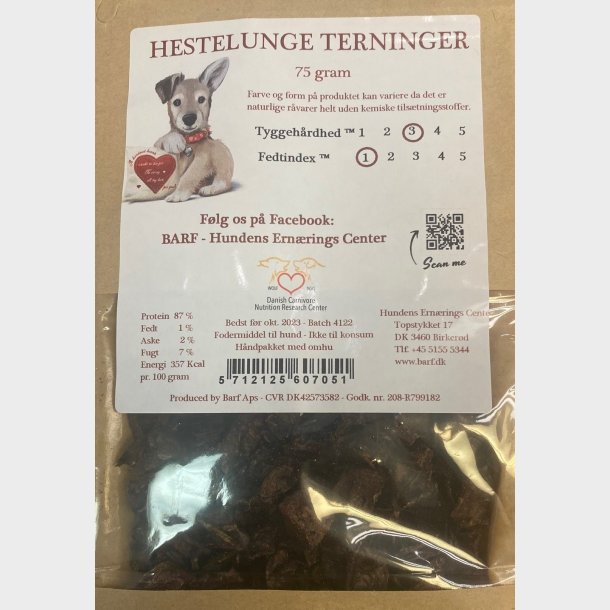 Heste lunge terninger 75 gram