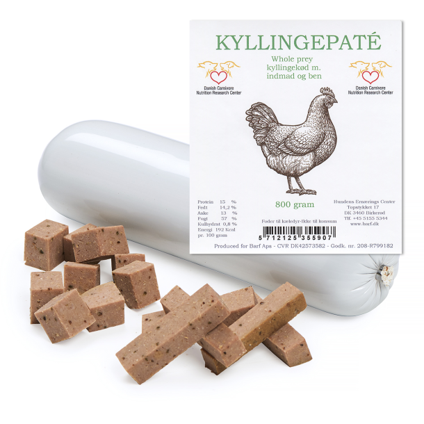 Kyllinge pate med ben 800 gram - 10 stk