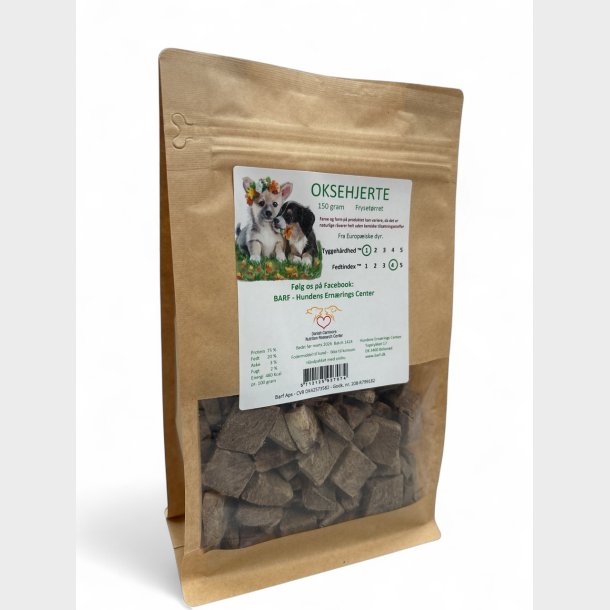 Oksehjerte frysetrret 150 gram