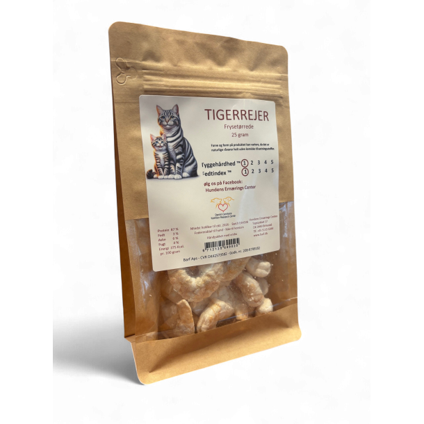 Tigerrejer frysetrrede 25 gram